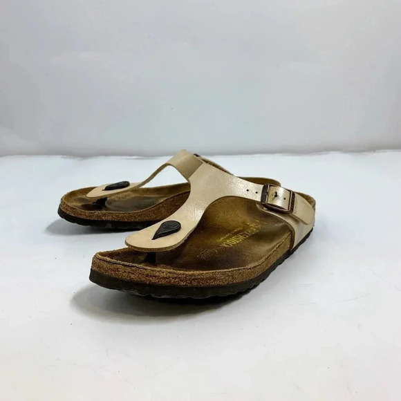 Birkenstock Women's Gizeh Leather Thong Flip Flops Sandals Split Toe 38 L7 M5 - Picture 1 of 14